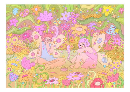 ‘Off Duty Fairies’ A4 Art print